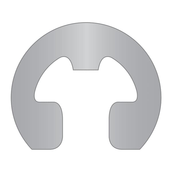 Rotor Clip ExternalE EClip, Stainless Steel Plain Finish, 1/2 in Shaft Dia RE050SS Zoro